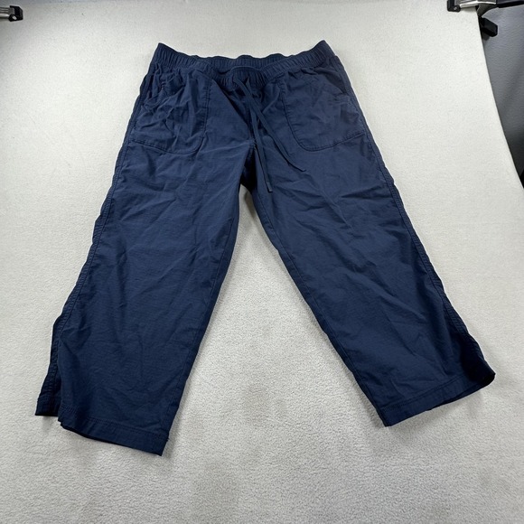 Title Nine Pants Womens Large Petite Blue Scout Cropped Ripstop Drawstring - Picture 2 of 15